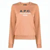 Apc Madame Logo Printed Sweatshirt In Brown