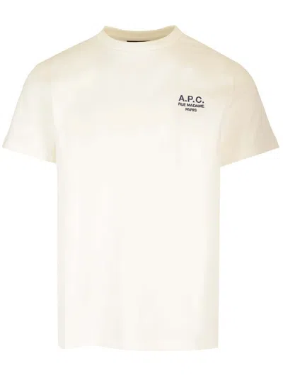 Apc Logo Organic Cotton Jersey T-shirt In White