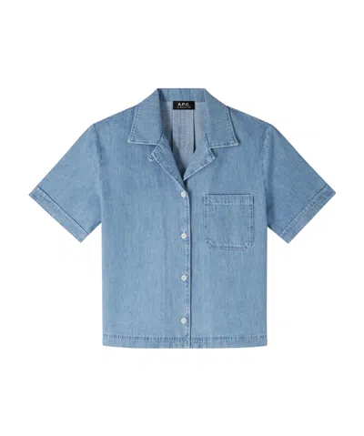 Apc Maeva Denim Shirt In Blue