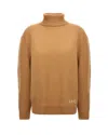 Apc Turtleneck Logo-detail Sweater In Brown