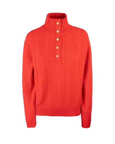 APC THEA RED PULLOVER SWEATER