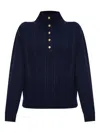 Apc A.p.c. Thea Wool Turtle Neck Sweater In Blue