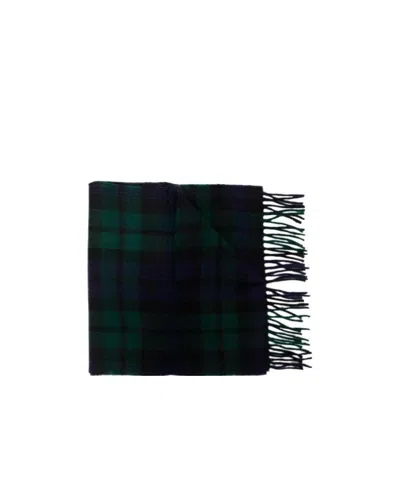 Apc Mahe Tartan-check Wool Scarf In Black