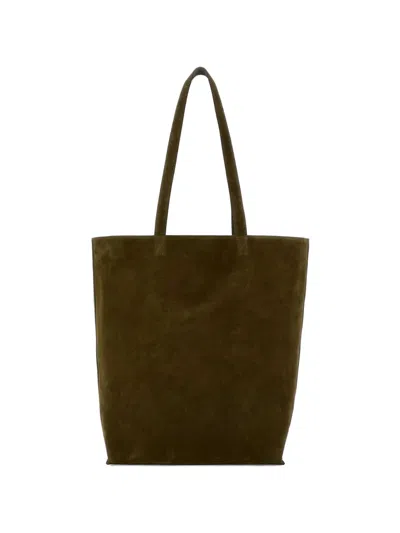 Apc A.p.c. Men Olive Green Suede Maiko Shopping Bag In Brown