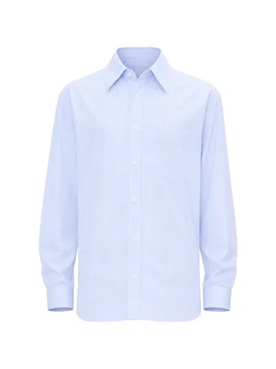 Apc Malaury Pocket-detail Striped Cotton Shirt In Blue