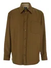 Apc Brown Jacket With Classic Collar And Buttoned Cuffs In Wool Blend Man In Brown