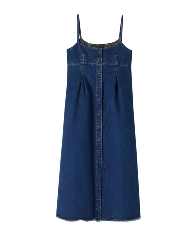 Apc Malibu Denim Midi Dress In Blue