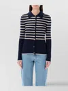 Apc Mallory Collared Neck Striped Ribbed Cardigan