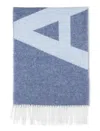 Apc A.p.c. Logo Detailed Fringed Scarf
