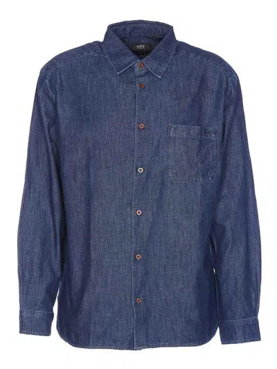 Apc Malo Logo Shirt In Blue