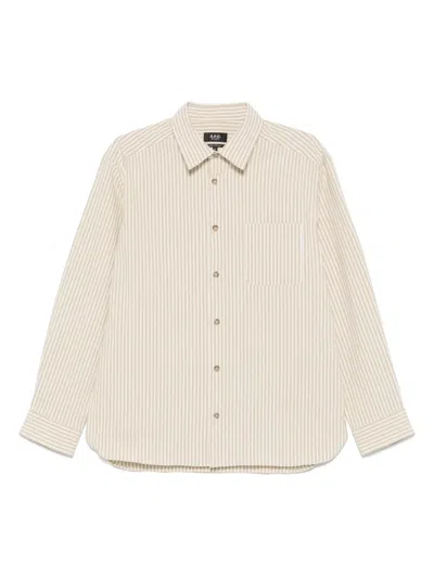 Apc Malo Overshirt In Neutrals