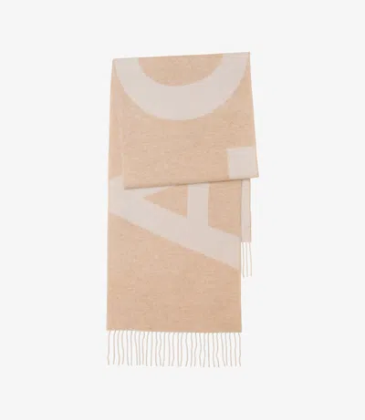 Apc Fringed Knit Scarf In Camel