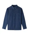 Apc A.p.c. Vittorio Brodée Poitrine Denim Overshirt In Blue
