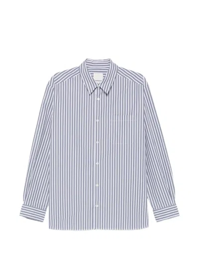 A.p.c. Malo Striped Shirt In Blue