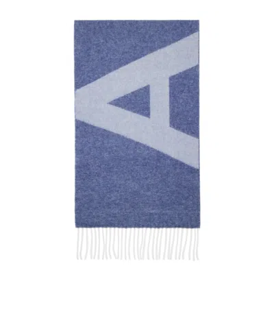 APC A.P.C. LOGO DETAILED FRINGED SCARF