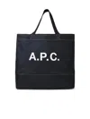APC A.P.C. LARGE 'SHOPPING AXEL' NAVY DENIM BAG MAN