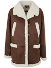 Apc Faux-leather Shearling Jacket In Brown