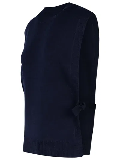 Apc Margot Blue Wool Vest In Navy