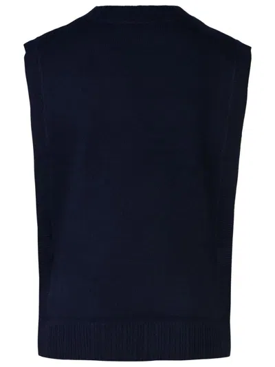Apc A.p.c. 'margot' Blue Wool Vest In Navy