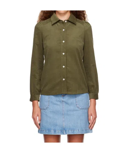 Apc Margot Corduroy Shirt In Green