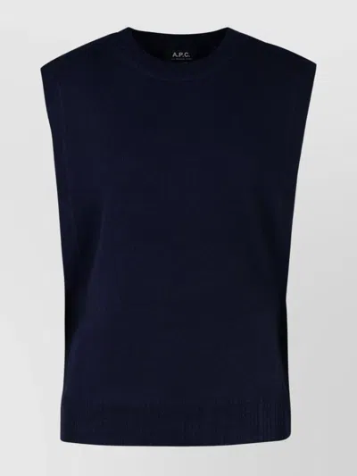 Apc 'margot' Sleeveless Wool Vest With Side Tie In Green