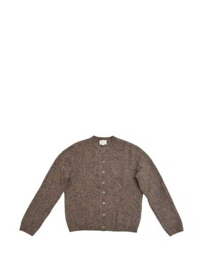 A.p.c. Marion Taupe Alpaca-wool Cardigan In Brown