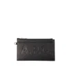 Apc Logo-debossed Faux-leather Clutch Bag In Black