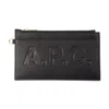 Apc Logo-debossed Faux-leather Clutch Bag In Black