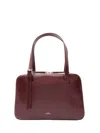 A.p.c. Virginie Rectangular Shoulder Bag Adjustable Strap In Burgundy
