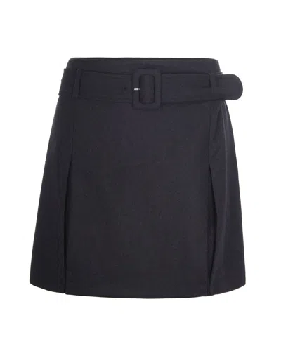 APC MARRON FONCE CHINE WOOL SKIRT