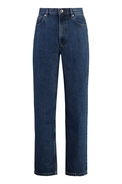 Apc Martin 5-pocket Straight-leg Jeans In Blue