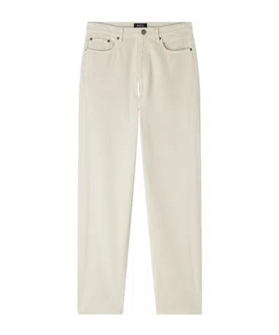Apc A.p.c. Martin Button Detailed Straight Leg Jeans In White