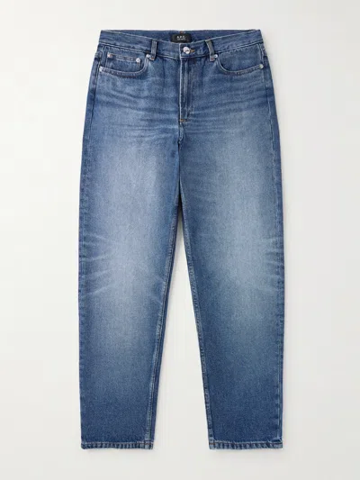 A.p.c. Straight-leg Denim Jeans With Vintage Wash In Blue