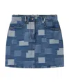 Apc Patchwork V-belt Mini Skirt With Front Pockets In Blue