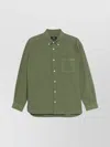 Apc Mateo Cotton Shirt Button-down Collar In Green