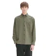 Apc A.p.c. Basile Brodée Poitrine Overshirt In Jaa - Khaki Green