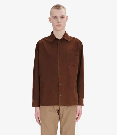 Apc Mateo Logo Shirt Xl Chestnut Brown