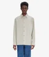 Apc Jeffray Herringbone Cotton Overshirt In Putty