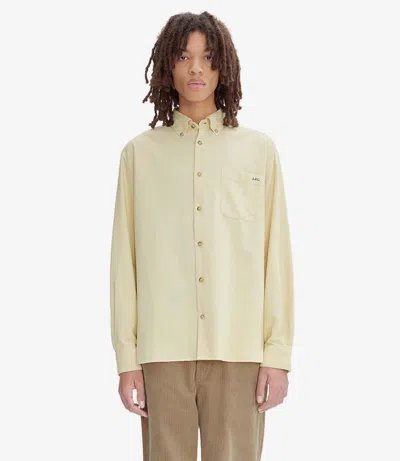 Apc Mateo Logo Shirt In Yellow