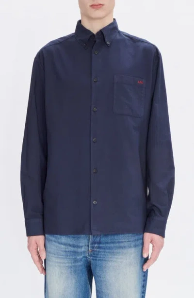Apc A.p.c. Mateo Oversize Button-down Shirt In Navy