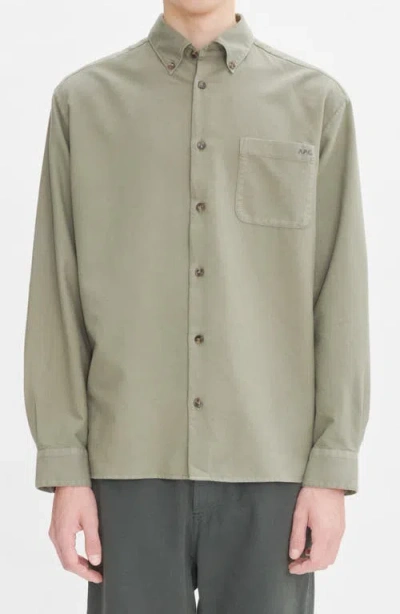 Apc A.p.c. Mateo Oversize Button-down Shirt In Khaki Green