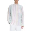 Apc A.p.c. Mateo Oversize Stripe Organic Cotton Button-down Shirt In Saa White Multicolor