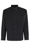 Apc A.p.c. Logo-embroidered Long-sleeved Shirt In Black