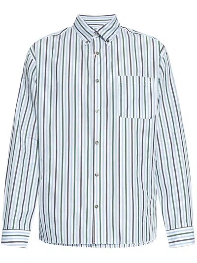 Apc A.p.c. Striped "mateo" Shirt In Blue