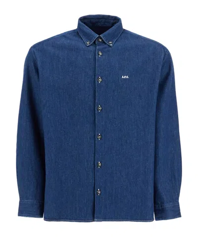 APC A.P.C. MATHIAS BUTTONED LONG-SLEEVED DENIM SHIRT