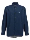 Apc A.p.c. Button-down Denim Shirt With Logo Detail
