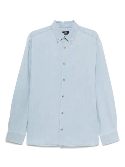 Apc A.p.c. Chemise Mathias In Iav Pale Blue