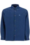 Apc A.p.c. Button-down Denim Shirt With Logo Detail In Indigo Delave (blue)