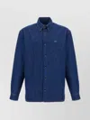 Apc A.p.c. Button-down Denim Shirt With Logo Detail In Blue