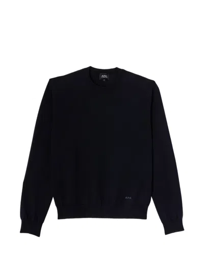 A.p.c. Mathieu Logo-embroidered Sweater In Black